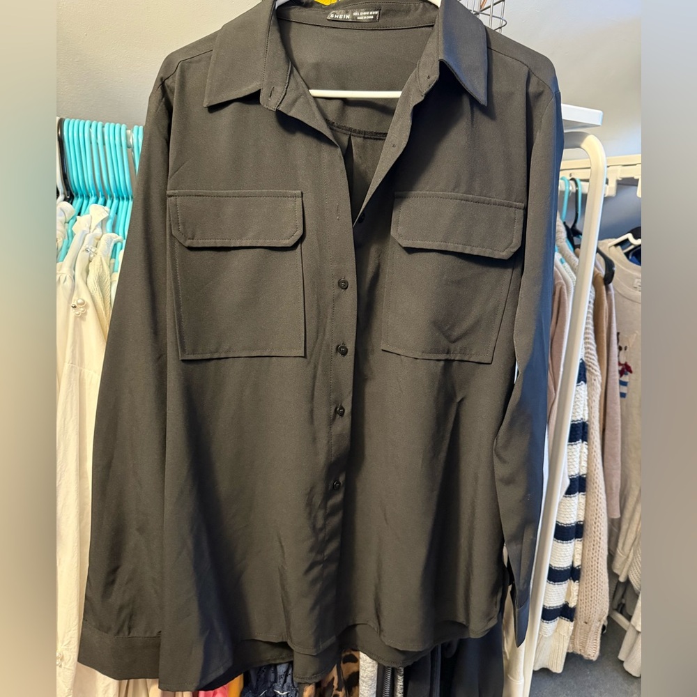 10 Items for $20: SHEIN Black Casual Button Down Shirt